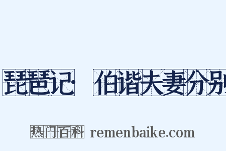 琵琶记·伯谐夫妻分别是什么意思的图片